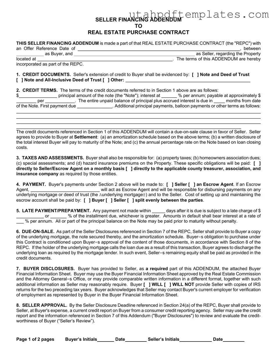 Fill in Your Seller Utah Form