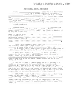 Fill in Your Agreement Utah Form