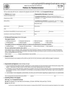Fill in Your Tc 738 Utah Form