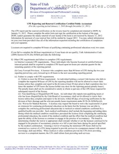 Fill in Your Utah Cpe Reporting Form