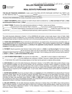 Fill in Your Utah Seller Financing Addendum Form