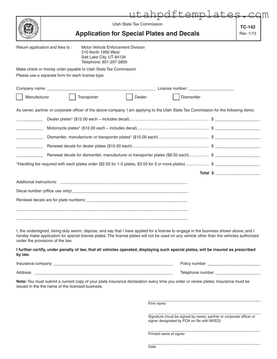Fill in Your Utah Tc 142 Form